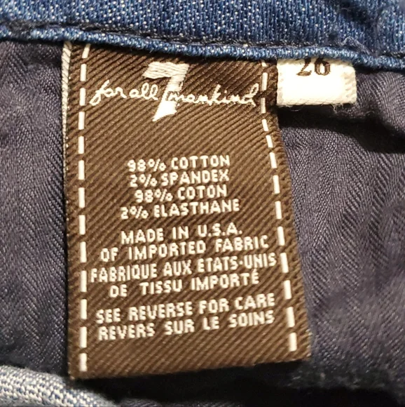 7 For all man kind jeans distressed boot cut jeans. waist size 26 - Picture 9 of 10